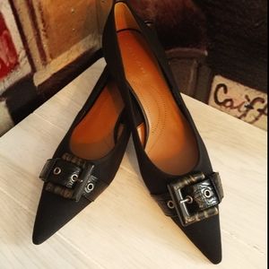 Tahari Black Heels with Buckle Detail